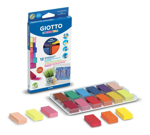 Crayon Bloque Giotto Decor Wax X12 Super Resisente