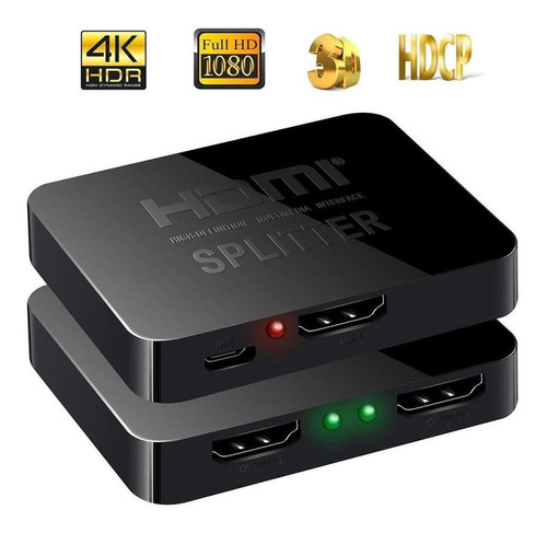 Splitter Hdmi 2 Salidas Activo 4k Fullhd Multiplicador Señal