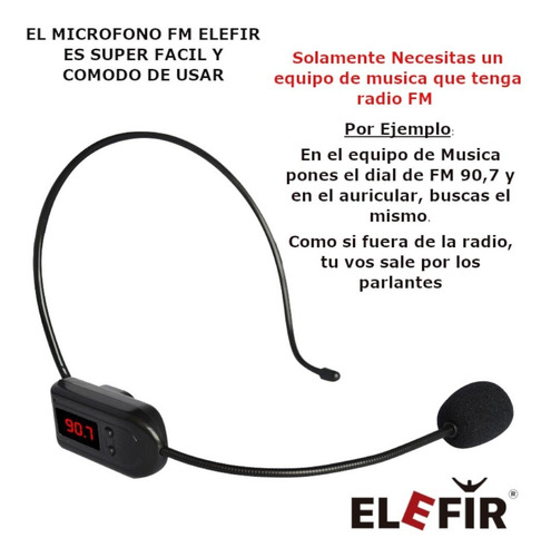 Micrófono ELEFIR EL50 unidireccional negro por Radio FM