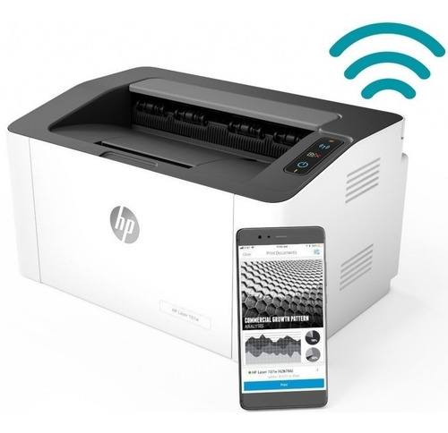 Imagen 1 de 3 de Impresora Chipeada Hp Laser 107w Usb Wifi Monocromatica