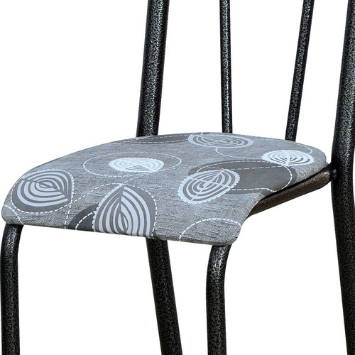 Kit 2 Cadeiras 023 Cozinha Sala De Jantar América Cromo Preto/pará - Artefamol Cor da estrutura da cadeira Preto Cor do assento Cinza Desenho do tecido Floral