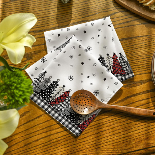 Horaldaily Servilletas De Tela De Navidad 18 X 18 Pulgada...