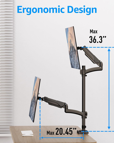O Suporte Vertical De Monitor Duplo Comporta Libras, De