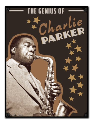 #480 - Cuadro Vintage 30 X 40 - Charlie Parker Saxo Jazz