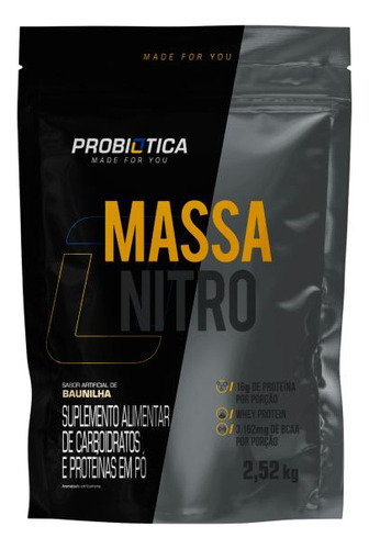 Massa Nitro 2,52kg Baunilha Morango Chocolate Suplemento