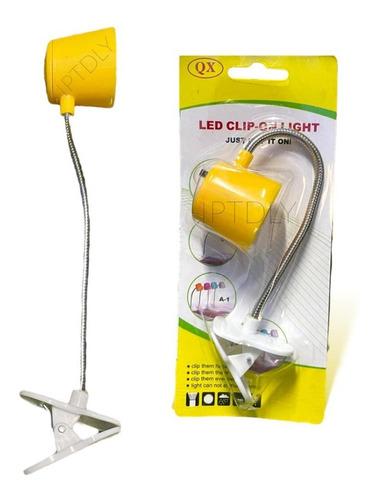 Mini Lampara Flexible Led Gancho 18cm Escritorio + A Pila