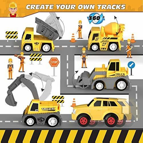 Pista De Carreras De Construcción Con 2 Autos Para Niños