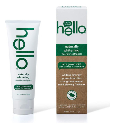 Pasta Dental Hello Anticavidad Blanqueadora Aceite De Coco