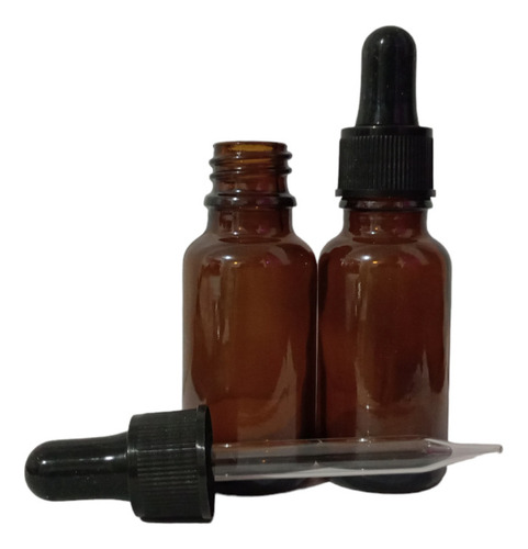 10 Botella Gotero Pipeta Vidrio 20 Ml Ambar