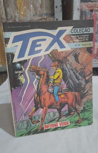 Revista Gibi Tex Coleção N° 34 : Inferno Verde - Globo 1989 (Usado)