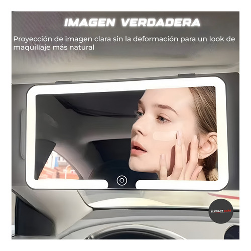 Espejo Retrovisor Con Led Para Visera De Auto Recarglable