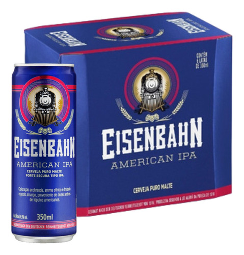 Cerveja Eisenbahn American Ipa 350ml Pack 12 Unidades