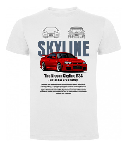 Polera De Algodon - Skyline R34 - Nissan 