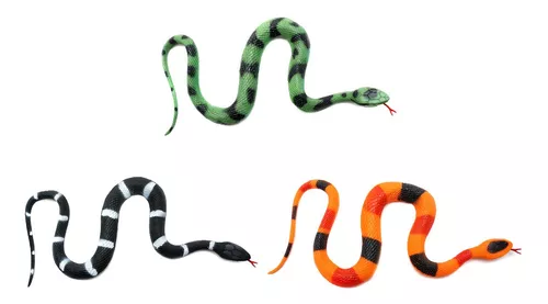 Juguete Animales Mini Vibora Serpiente Goma Set X12 Reptiles