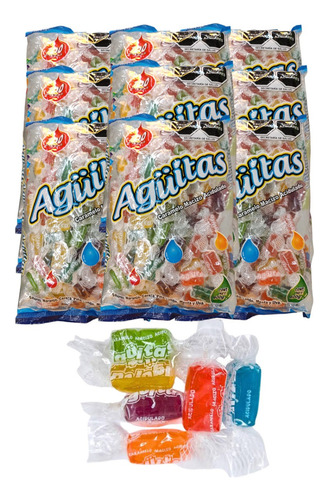 Caramelo Aguitas Naranja Cereza Pina Limon Menta Uva 1200 Pz