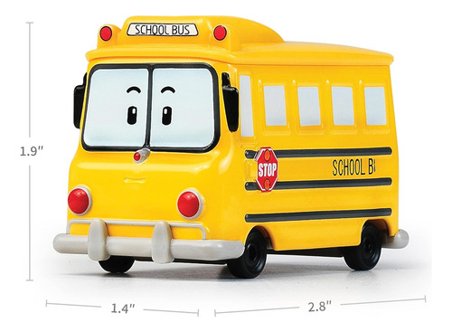 Autobús Escolar Robocar Poly, Vehículo De Hierro Fundido Par