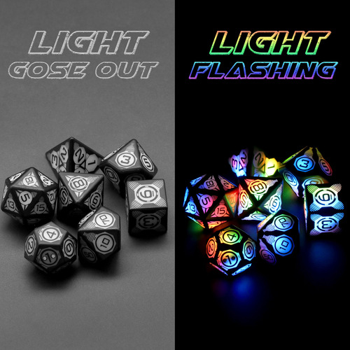 Juego De Dados De Luz Eléctrica Led Poliédrico Magnético Bri