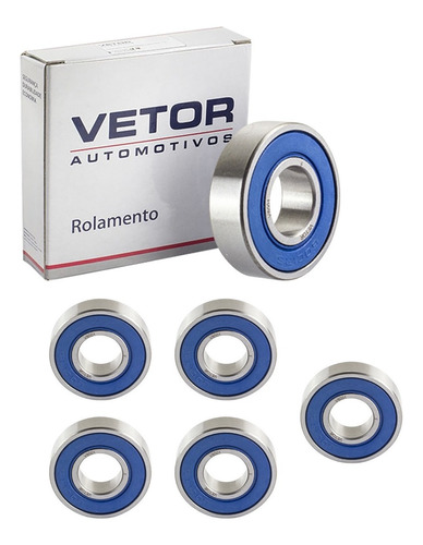 Kit Com 5 Rolamentos Vetor 6001 2rs C3 - 12x28x08mm