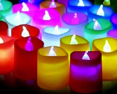 Imagen 3 de 4 de Velas Led Multicolor Brillantes Decoración