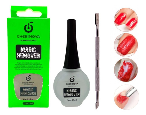 Removedor Magico Para Esmalte Semipermante + Repujador 