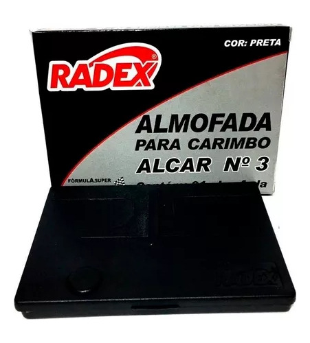 Carimbeira Média Para Carimbo N3 Cor Preta Almofada