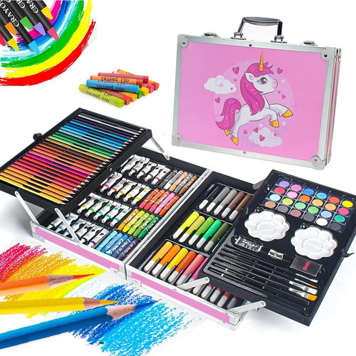 Set De Arte Kit Dibujo Marcadores Lápices De Colores 145pas