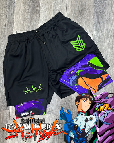 Shorts Del Anime Evangelion Con Licra Sublimada