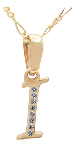Dije Inicial Letra I Oro 14k Tamaño 2cm + Cadena De Regalo
