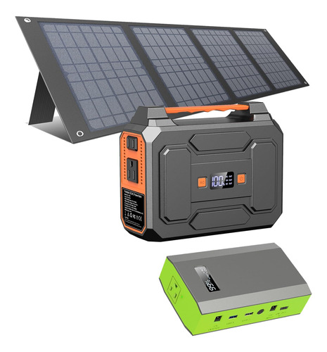 Set Banco De Energía Portátil 65w Cargador 100w Y Panel