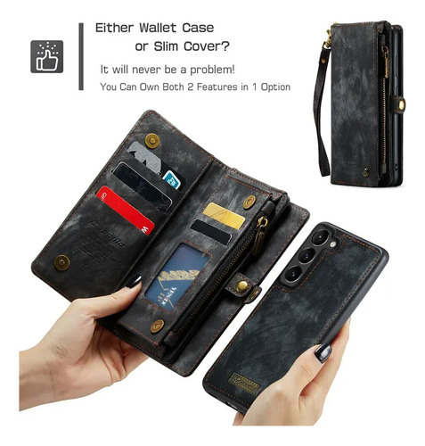 X Funda Magnética De Piel For Samsung Galaxy Note 20 S25 Ultra S24 Fe S23 Plus S22 S21 A56, Funda Tipo Cartera Con