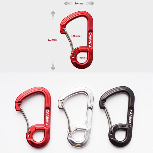 2pcs Mosquetón Pequeño Llavero Clip Aluminio Ligero Rojo