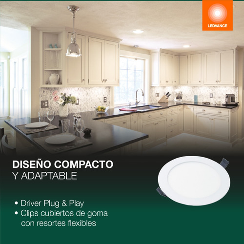 Lampara Led Empotrable 12w Red Luz Calida 3000k Blanco