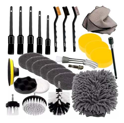 Kit De Cepillo Para Detallar Cuidado Auto Coche Suv Lavado