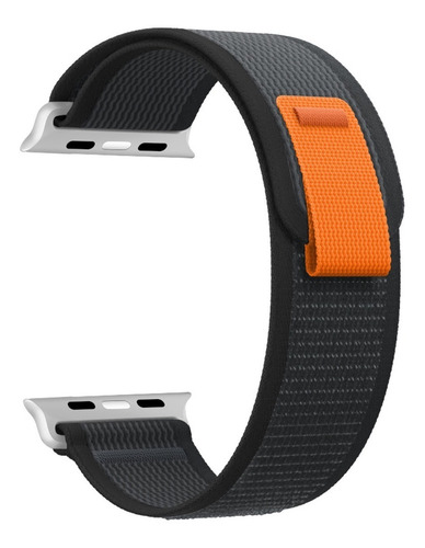 Correa Para Iwatch 42/44/45/49mm Smarttech Nylon Trail Negro Con Gris