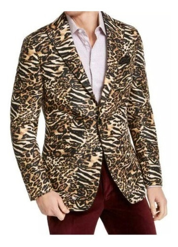 Tallia Para Hombre Tiger Print Cena Blazer