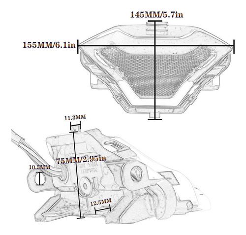L Luz Trasera Led Moto Luz Freno Luz Trasera Con Led