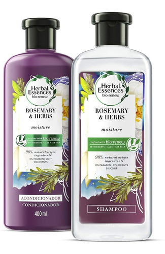  Kit Shampoo Y Acondicionador Herbal Essences Rosemary 800 Ml