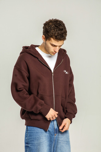 Campera Doble Zipper Hoodie Glac Unisex