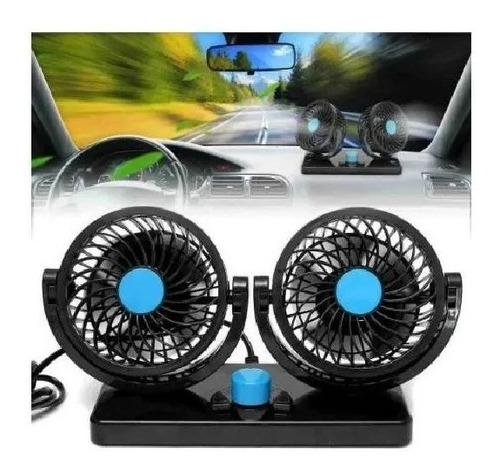 Ventiladores Portatiles Para Auto Doble De 12v Gira 360°