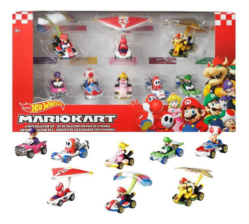 Diecast Hotwheels Mario Kart Cars - Juego De 8 Unidades