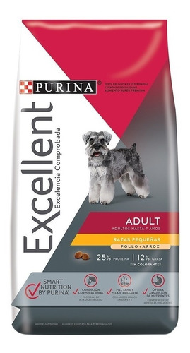 Imagen 1 de 2 de Purina Excellent Adult Perro Adulto - Mini/Pequeña - Pollo/Arroz - 15 kg - Bolsa - Seca