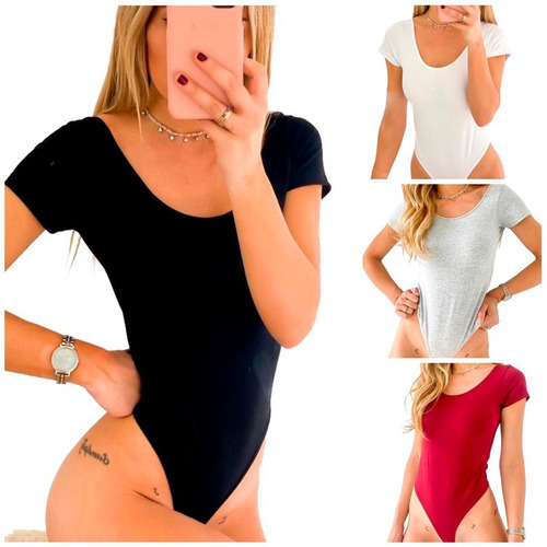 Imagen 3 de 8 de Body Mujer Sin Espalda Dama Manga Corta Espalda U Art 018
