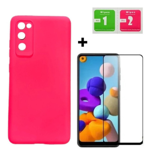 Capa Capinha Case S20 Fe + Película 3d Para Samsung S20fe Cor Rosa-pink S20 FE 6.5