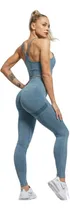Comprar Conjunto Deportivo Lycra Push Up + Crop Top Azul Ref. 5055