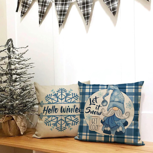 Hola Winter Warm Wishes - Juego De 4 Fundas De Almohada Deco