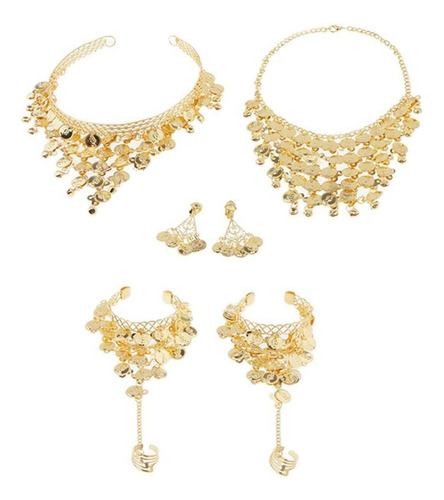 4x Conjunto De Joyas De Danza De Vientre,, Pendientes,
