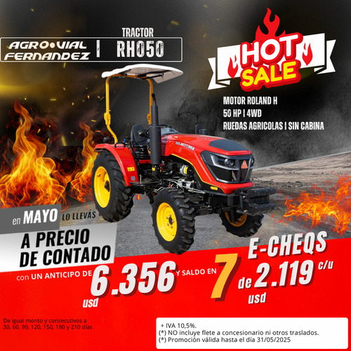 Tractor Rh050 4wd Con Ruedas Agricolas