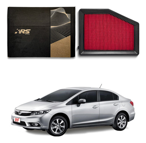 Filtro Ar Esportivo Inbox Rs Honda Civic 2.0 Exs 2016 Nf