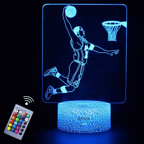 Lámpara De Mesa 3d Night Light Basketball Shooting Pos...