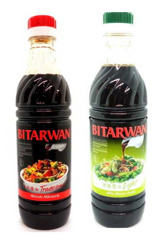 Pack 12u Salsa De Soja Bitarwan Tradicional / Light 500ml